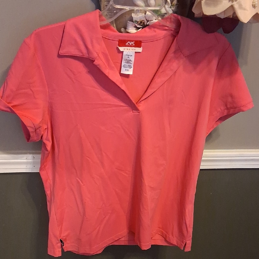 Anne Klein Sport Coral Button Down Shirt